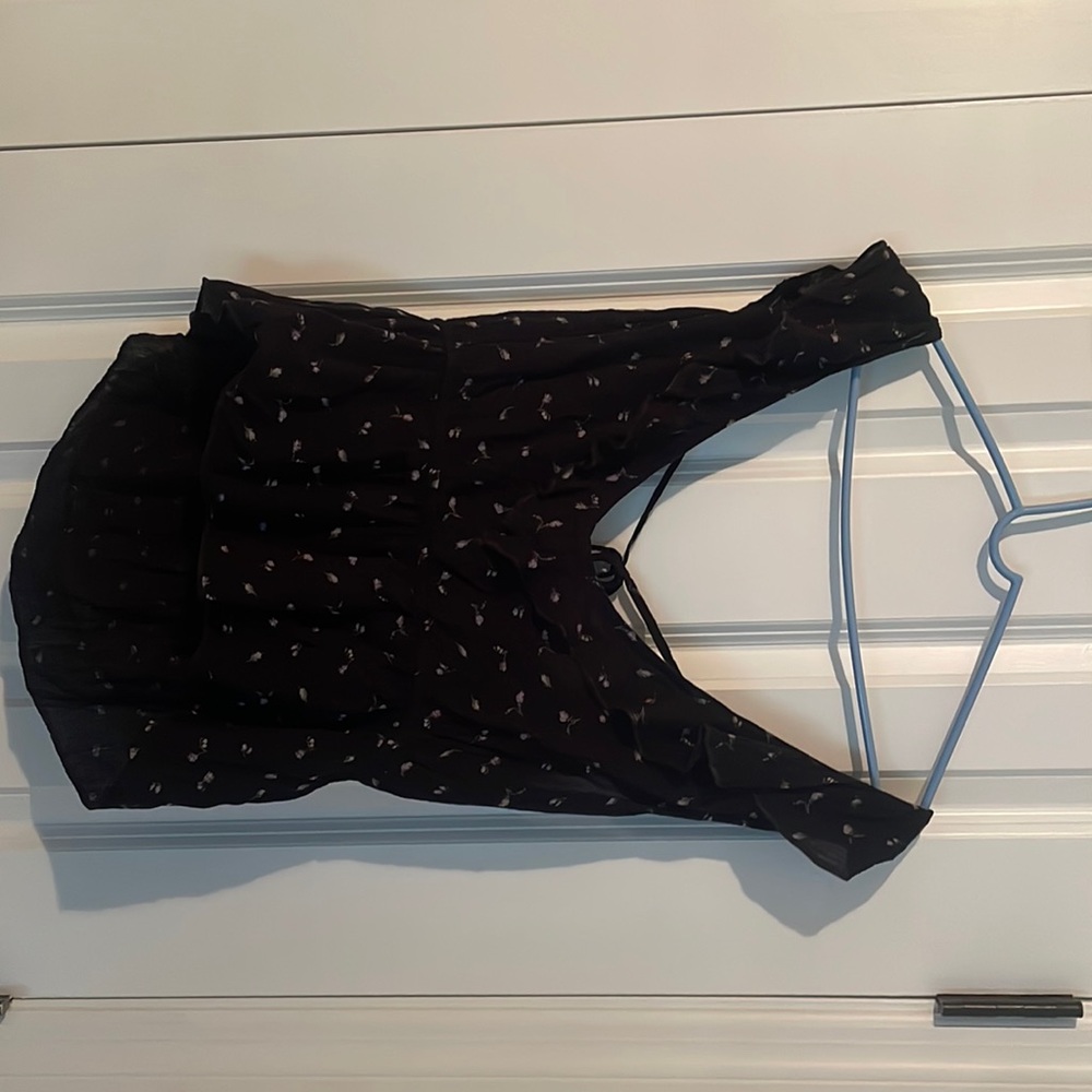 Black floral tank top from American Eagle. Size medium.